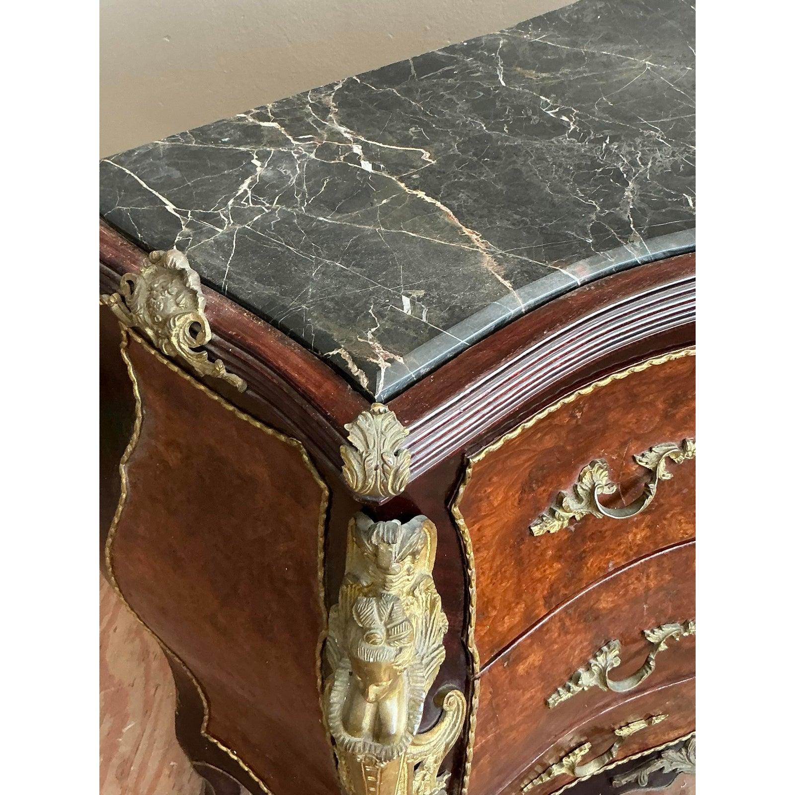 Vintage Regency Burl and Ormolu Chest of Drawers For Sale 3