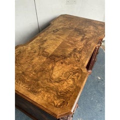 Vintage Regency Burl Wood Fretwork Desk