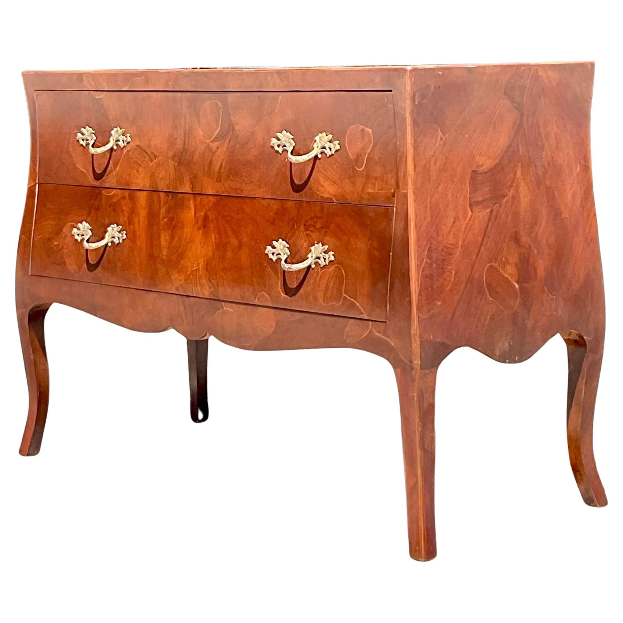Vintage Regency Burl Wood Lowboy