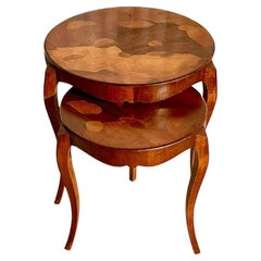 Vintage Regency Burl Wood Nesting Tisch