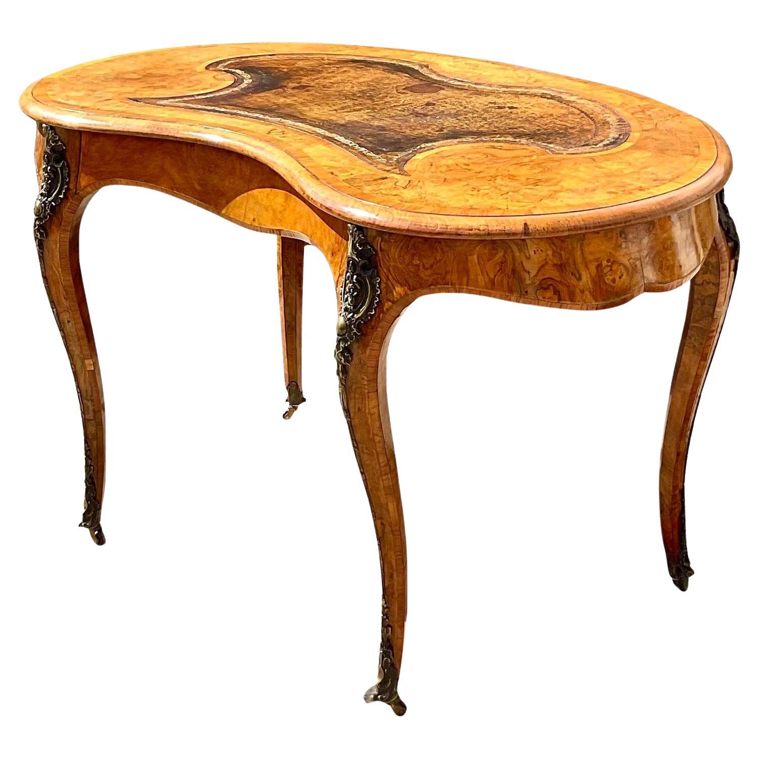 Burl Wood Executive Desk by Henredon at 1stDibs
