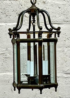 Vintage Regency Burnished Brass Lantern