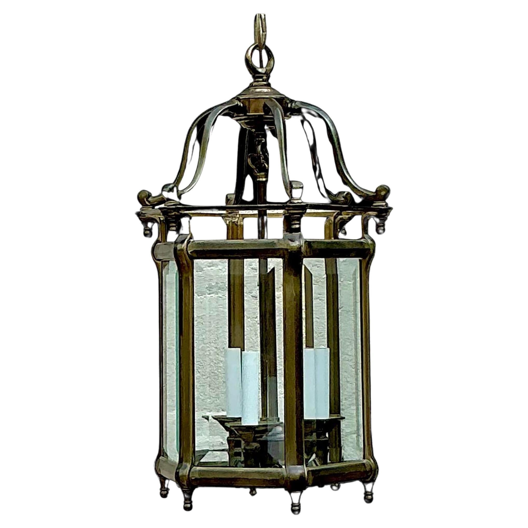 Lanterne Regency vintage en laiton bruni