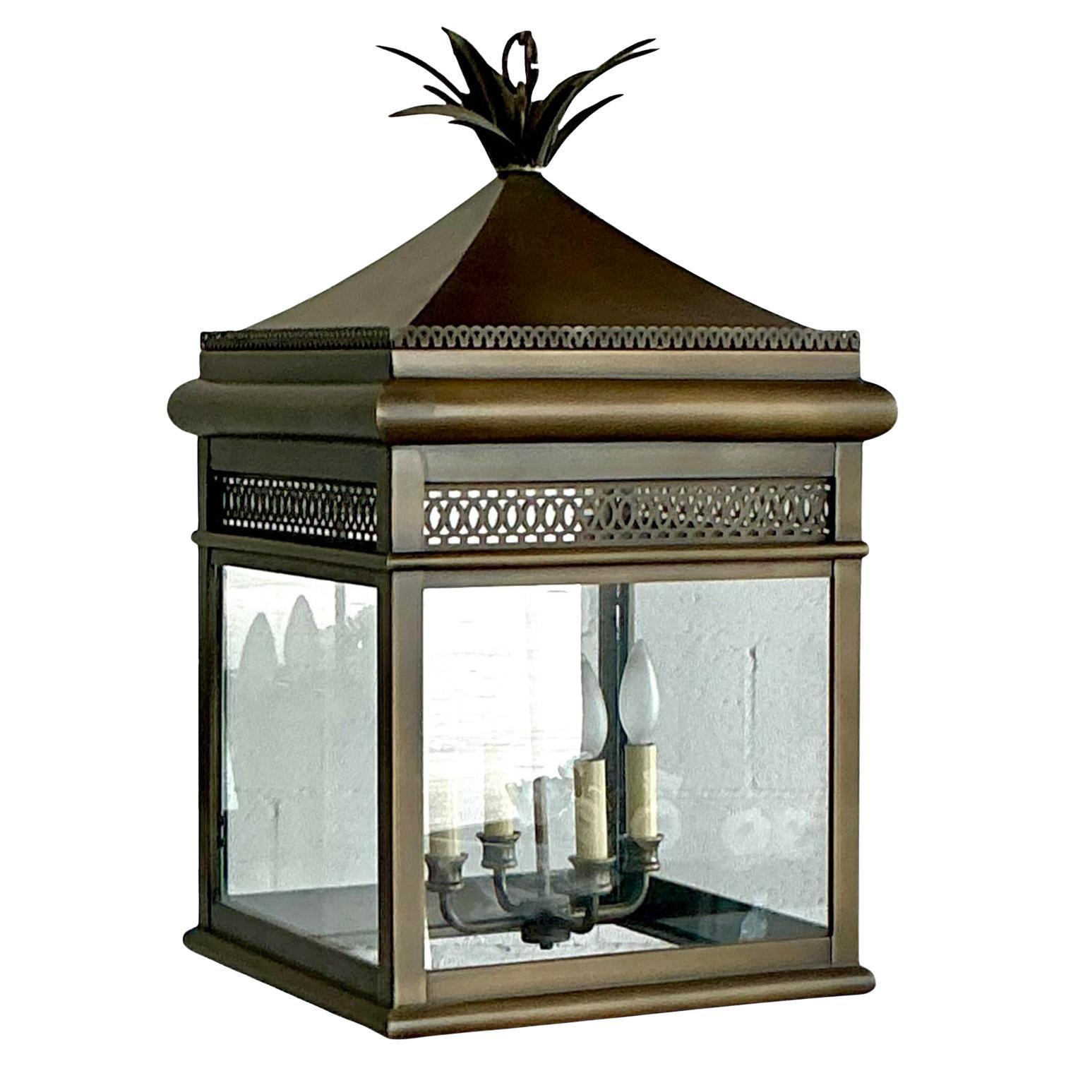 Vintage Regency Burnished Brass Lantern