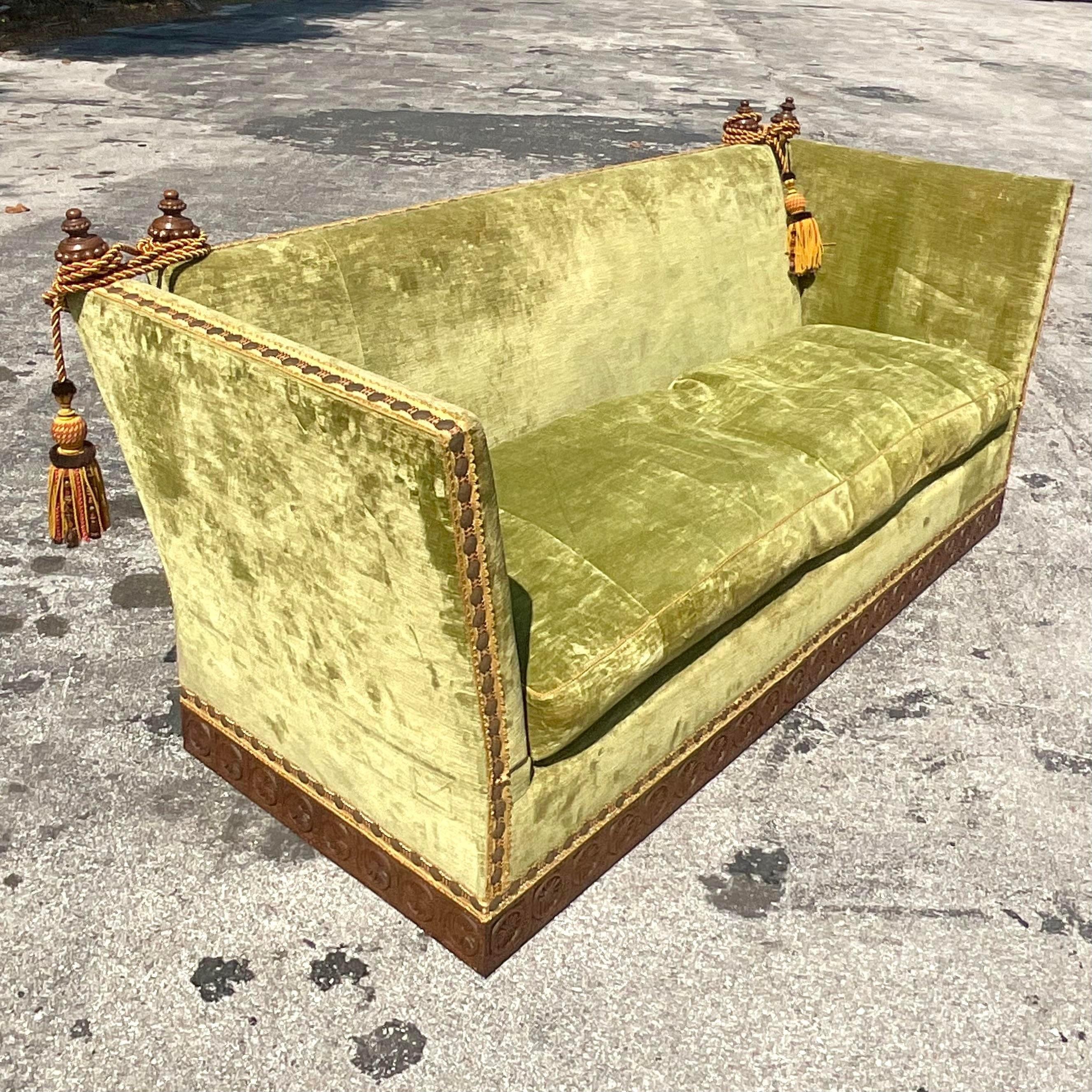 Vintage Regency Cache Knole Sofa In Good Condition In west palm beach, FL