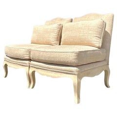 Vintage Regency Camel Back Slipper Chairs- a Pair