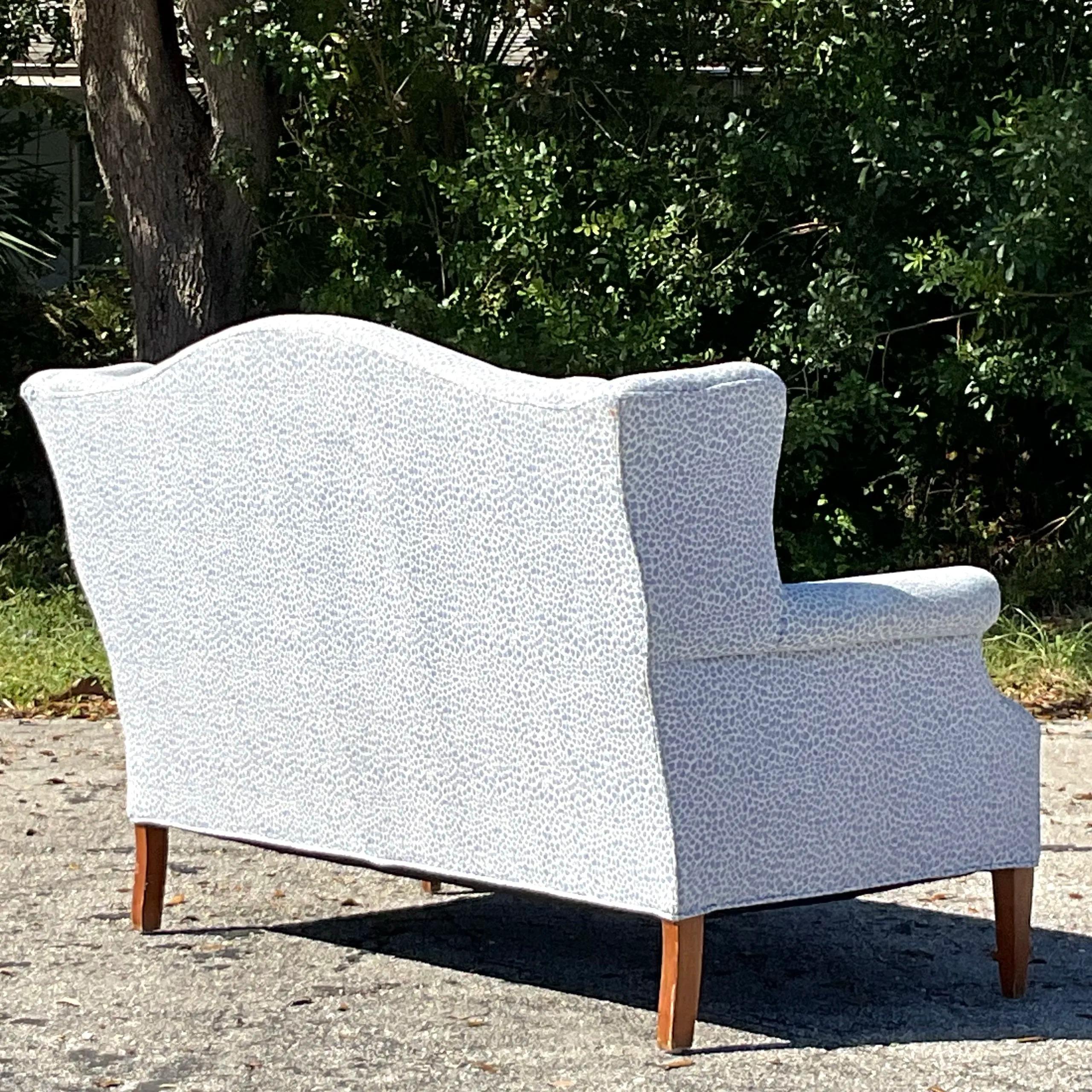 Fabric Vintage Regency Camelback Loveseat