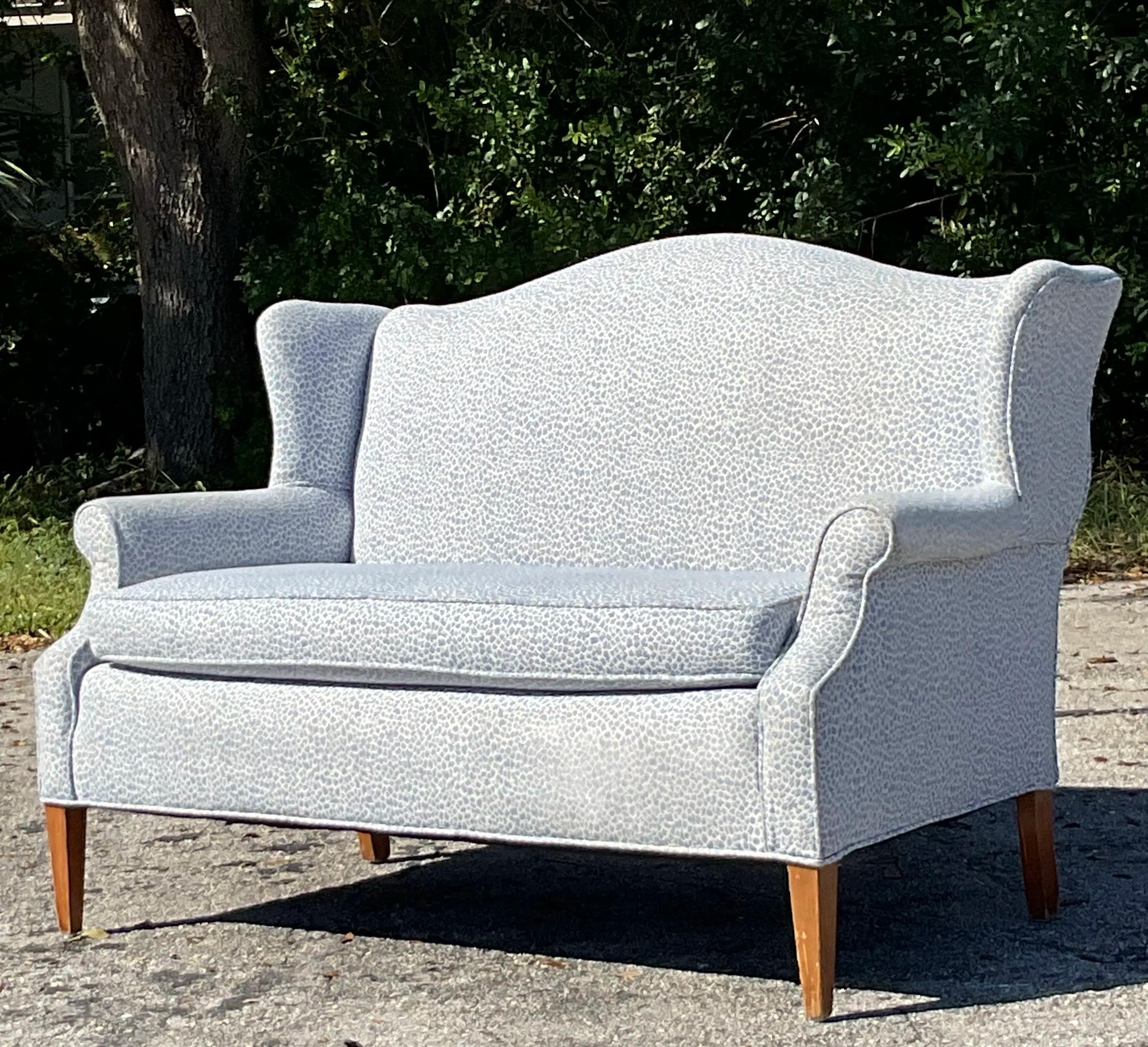 Vintage Regency Camelback Loveseat 1