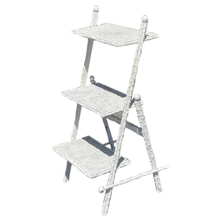 Vintage Regency Cane and Bamboo Plant Stand