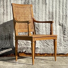 Poltrona Regency d'epoca in canna e Wood