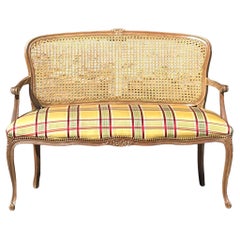 Retro Regency Cane Back Settee