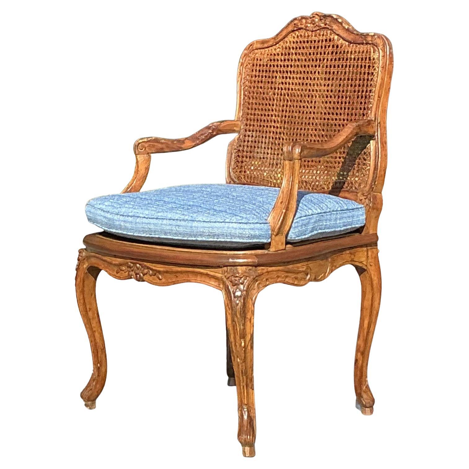 Vintage Regency Cane Fauteuil Chair
