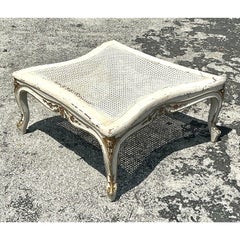 Vintage Regency Cane Ottoman