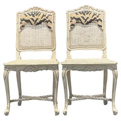 Vintage Regency Cane Side Chairs - A Pair