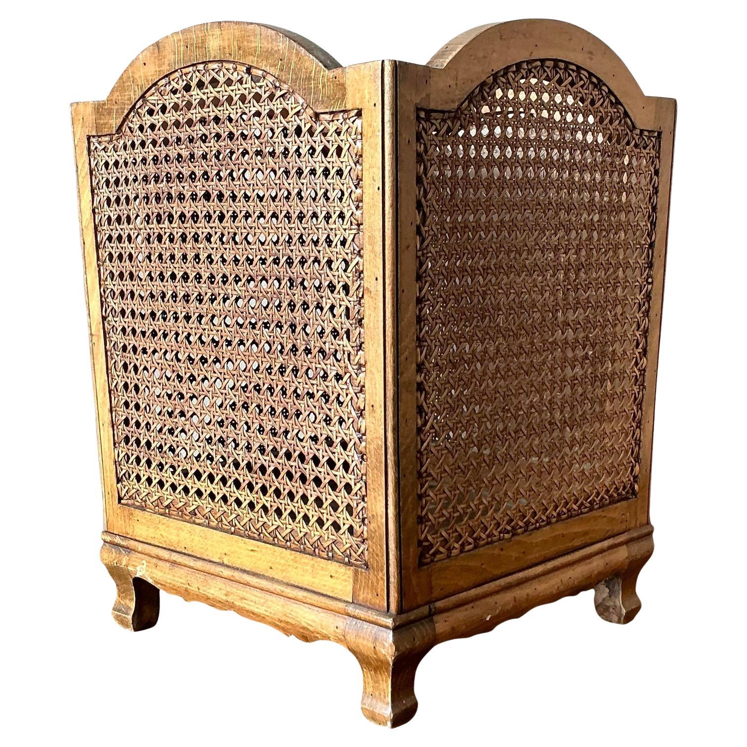 Cesto di carta straccia Regency Cane Vintage