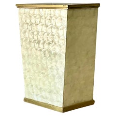 Retro Regency Capiz Shell Hamper