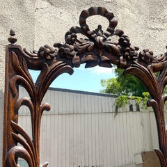 Vintage Regency Carved Bow and Lily Mirror