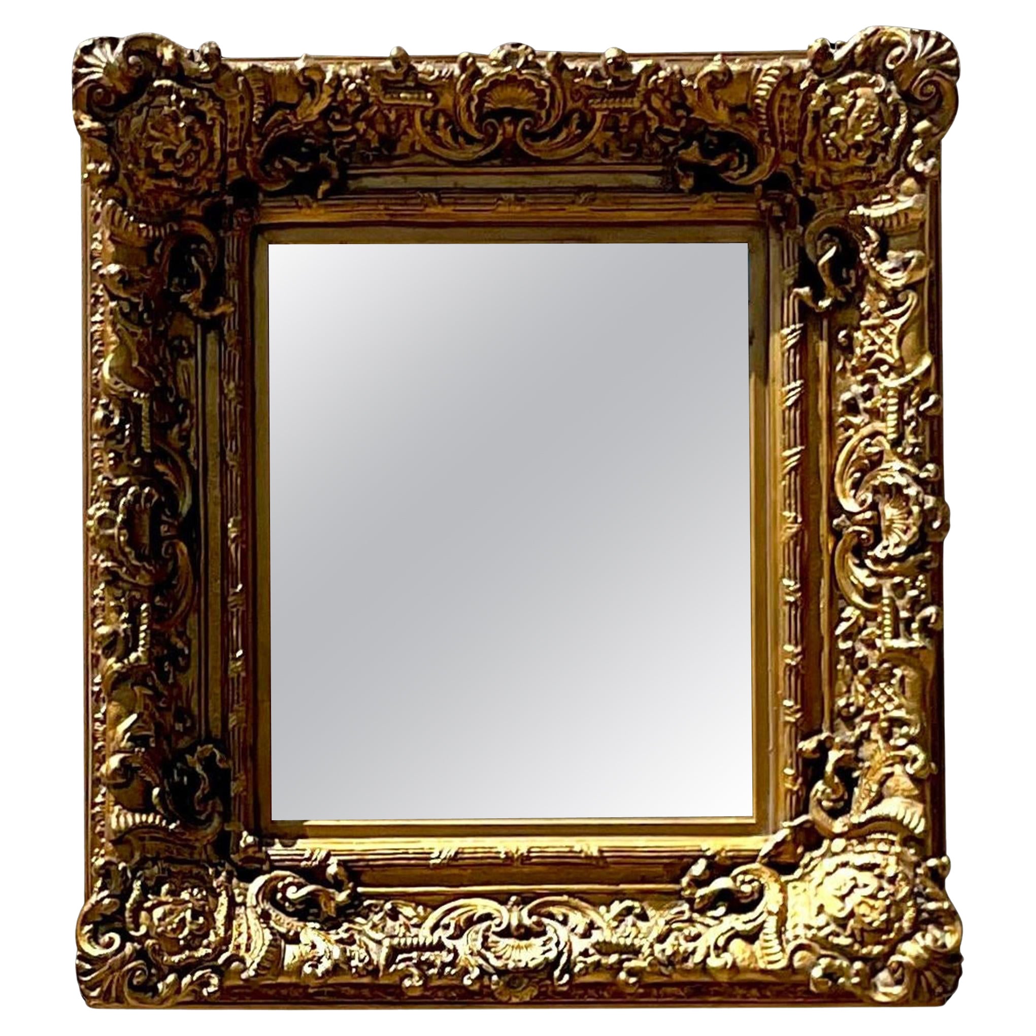 Specchio d'epoca Regency in legno dorato intagliato