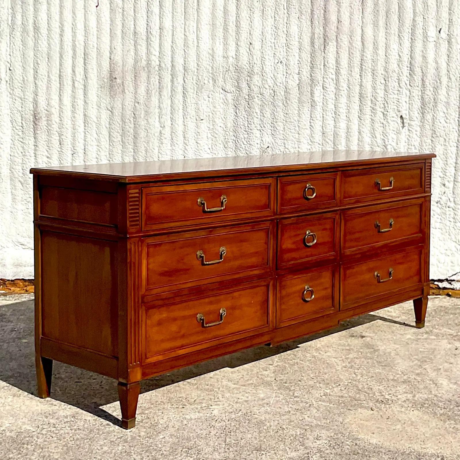 Vintage Regency Carved Kindel Long Dresser at 1stDibs