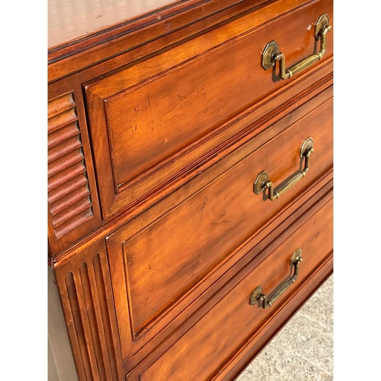 Vintage Regency Carved Kindel Long Dresser For Sale at 1stDibs