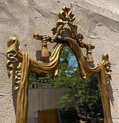 Vintage Regency Carved Rope and Tassle Gilt Mirror