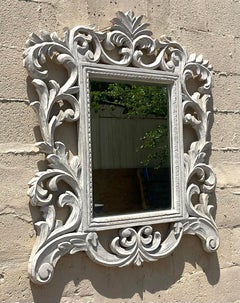 Vintage Regency Carved Scrolling Vine Mirror