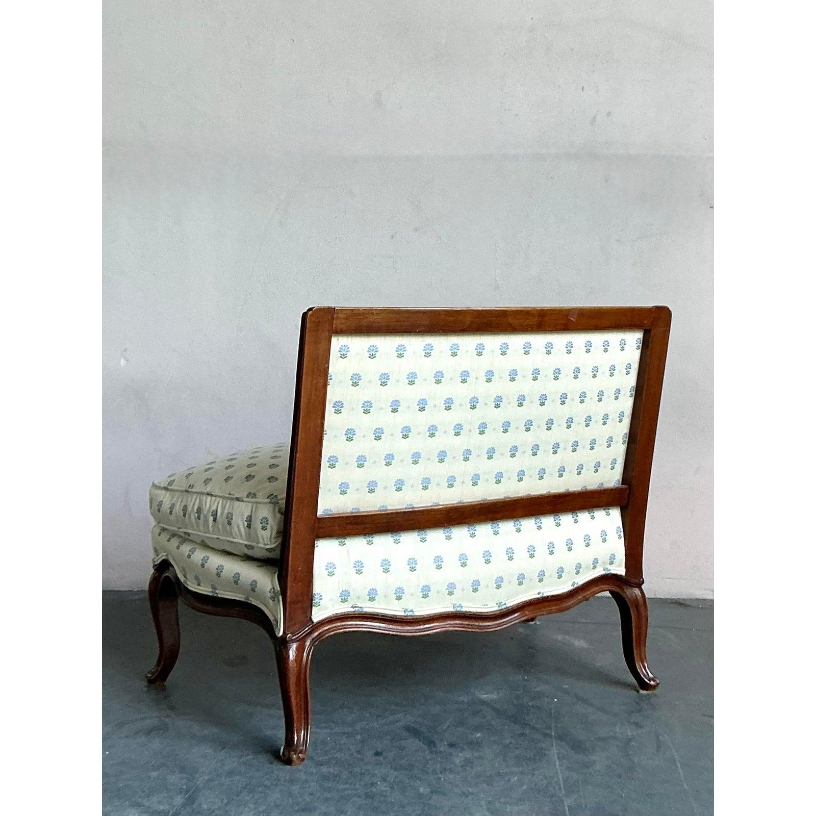 Americano Sedia Slipper intagliata Regency d'epoca in vendita