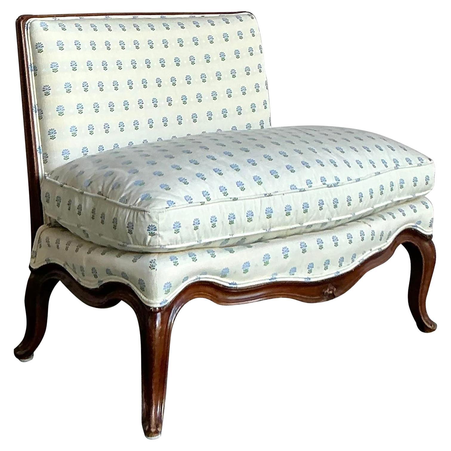 Sedia Slipper intagliata Regency d'epoca in vendita