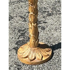 Vintage Regency Carved Wood Floor Lamp
