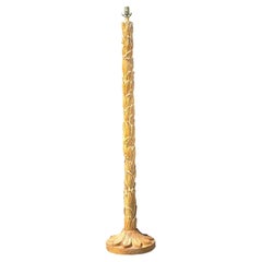 Vintage Regency Carved Wood Floor Lamp
