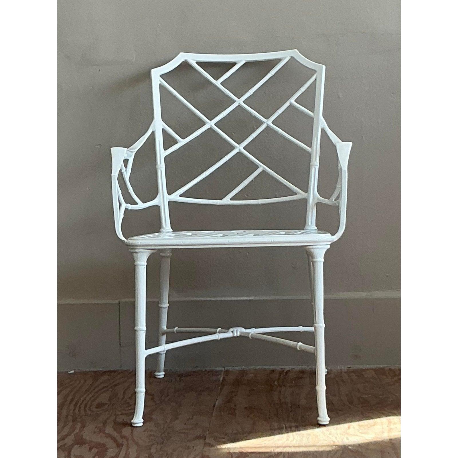 Silla Chippendale China Vintage Regency de Aluminio Fundido en Bueno estado para la venta en West Palm Beach, FL