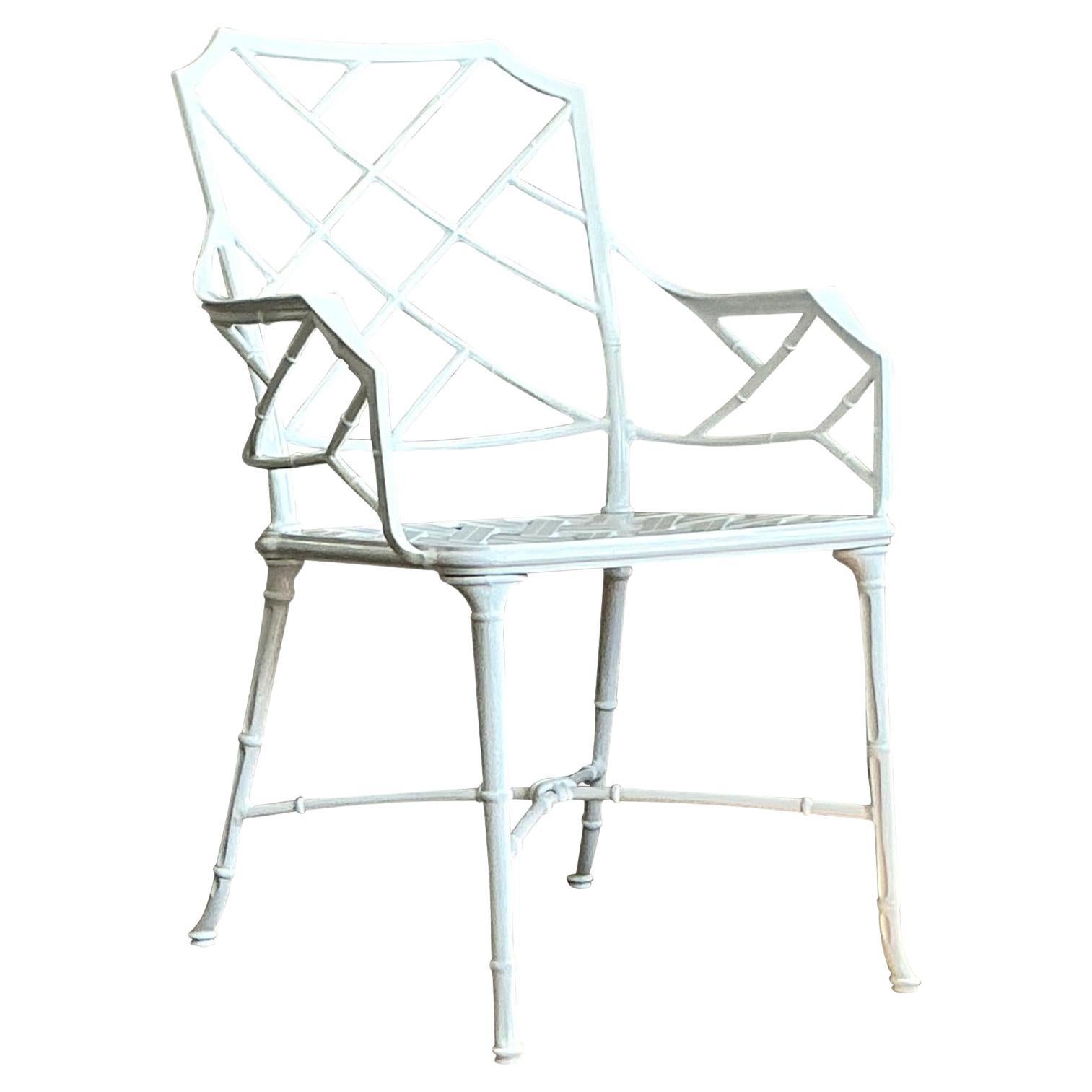 Silla Chippendale China Vintage Regency de Aluminio Fundido