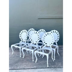 Vintage Regency Cast Aluminum Grotto Chairs - Set of 6