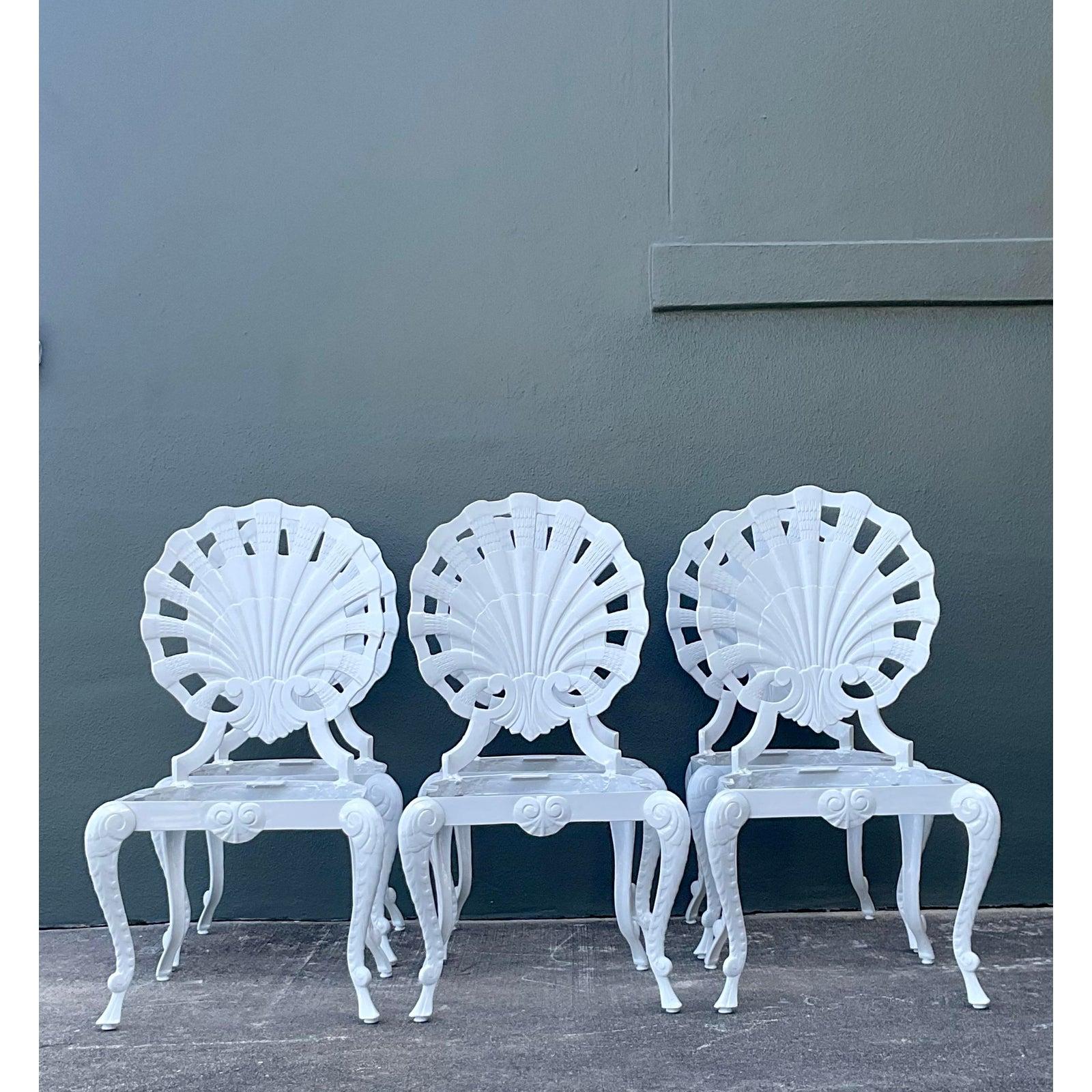 Vintage Regency Cast Aluminum Grotto Chairs - Set of 6 (amerikanisch) im Angebot