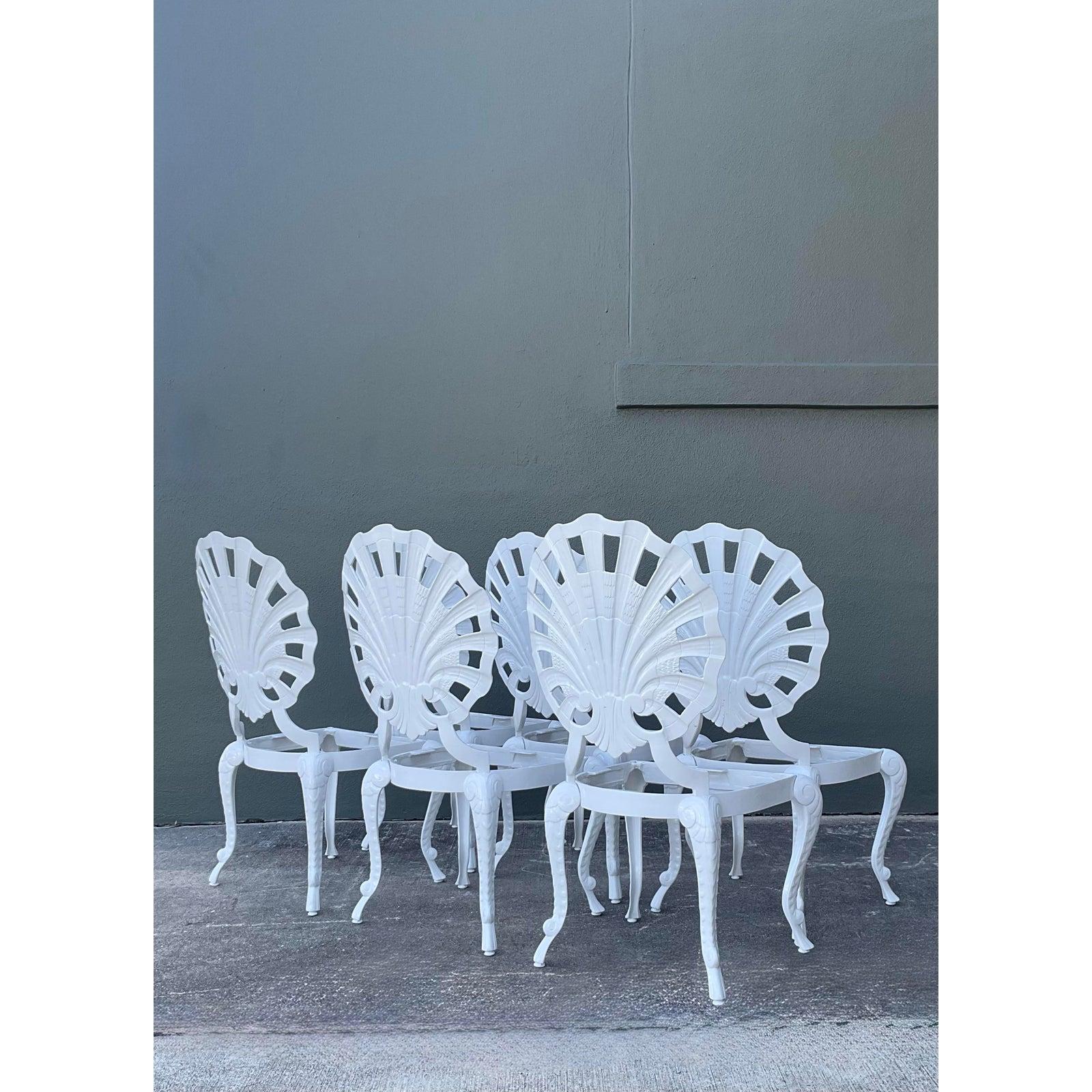 Vintage Regency Cast Aluminum Grotto Chairs - Set of 6 im Angebot 3