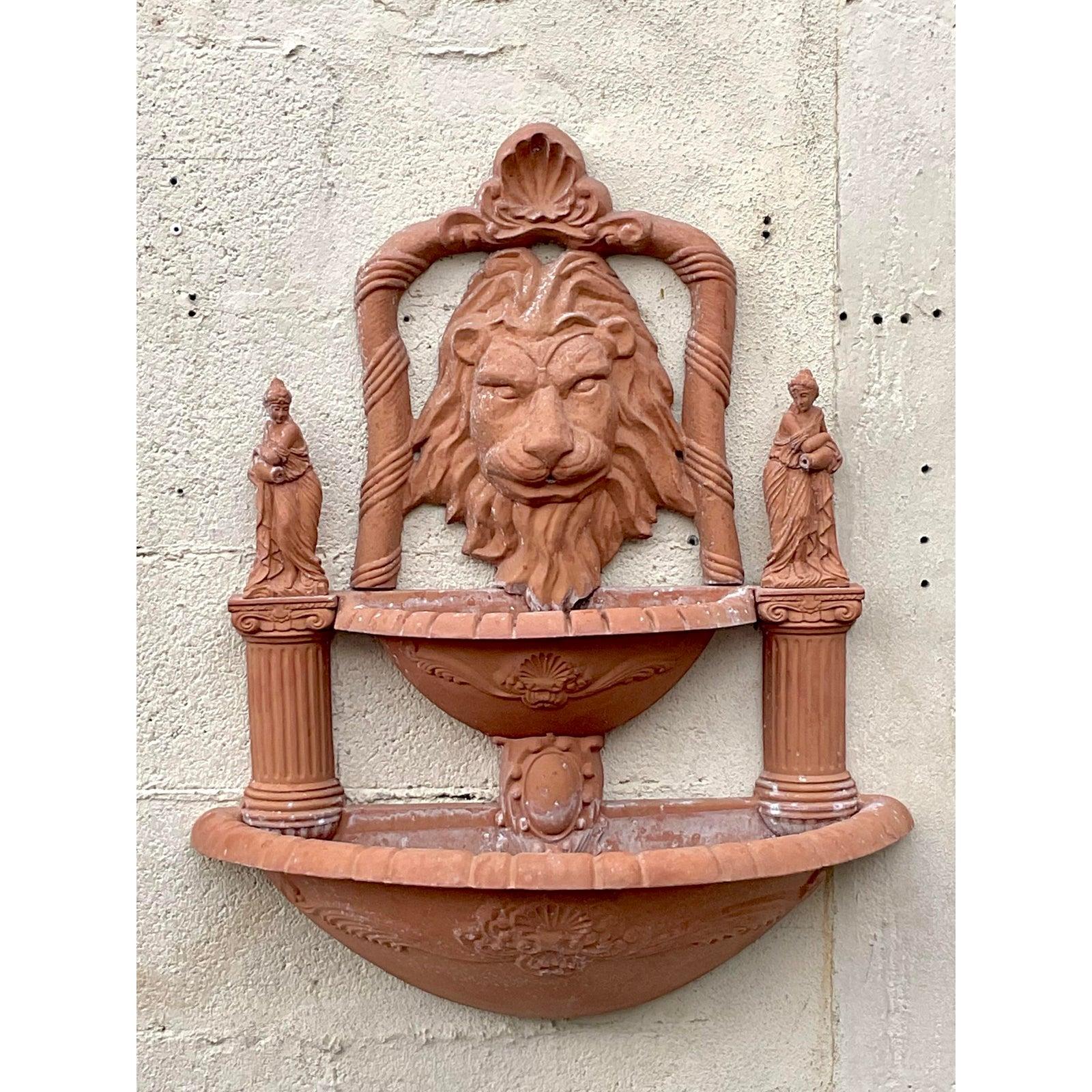 Aluminium Fontaine à tête de lion en fonte d'aluminium Vintage Regency
