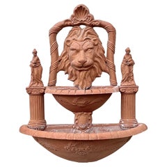 Fontaine à tête de lion en fonte d'aluminium Vintage Regency