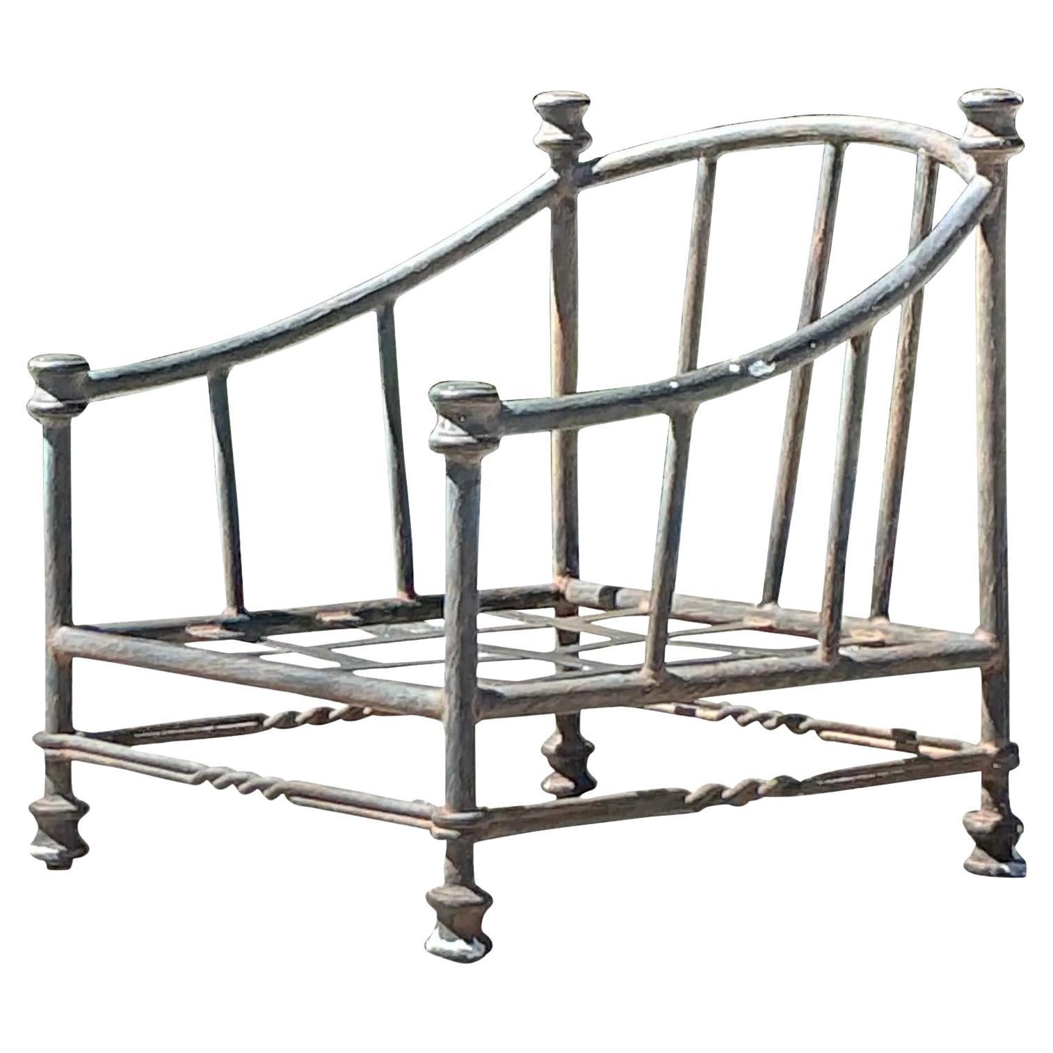Vintage Regency Cast Aluminum Lounge Chair