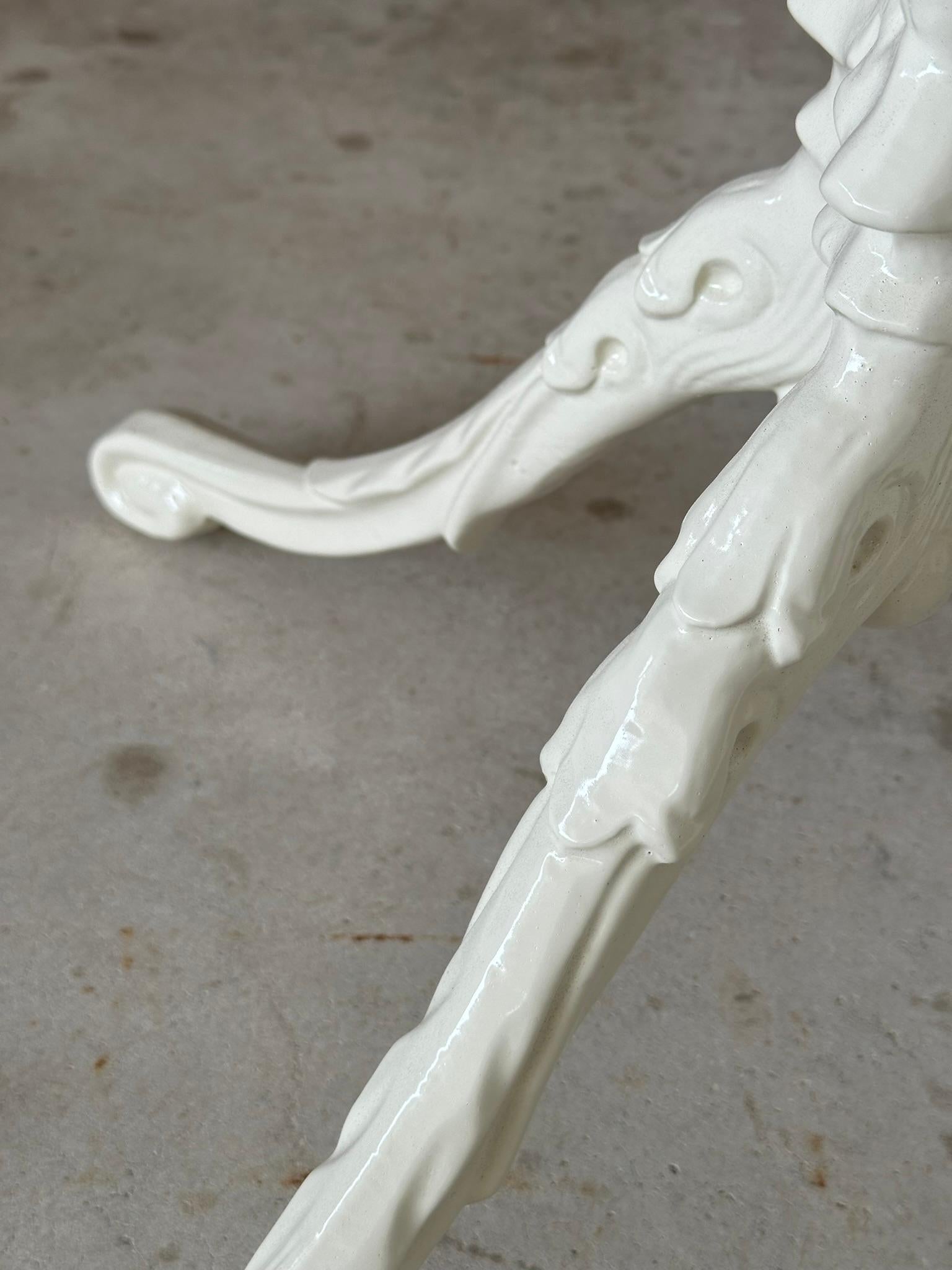 Vintage Regency Cast Aluminum Newly Powder Coated Outdoor Dining Table Base For Sale 5
