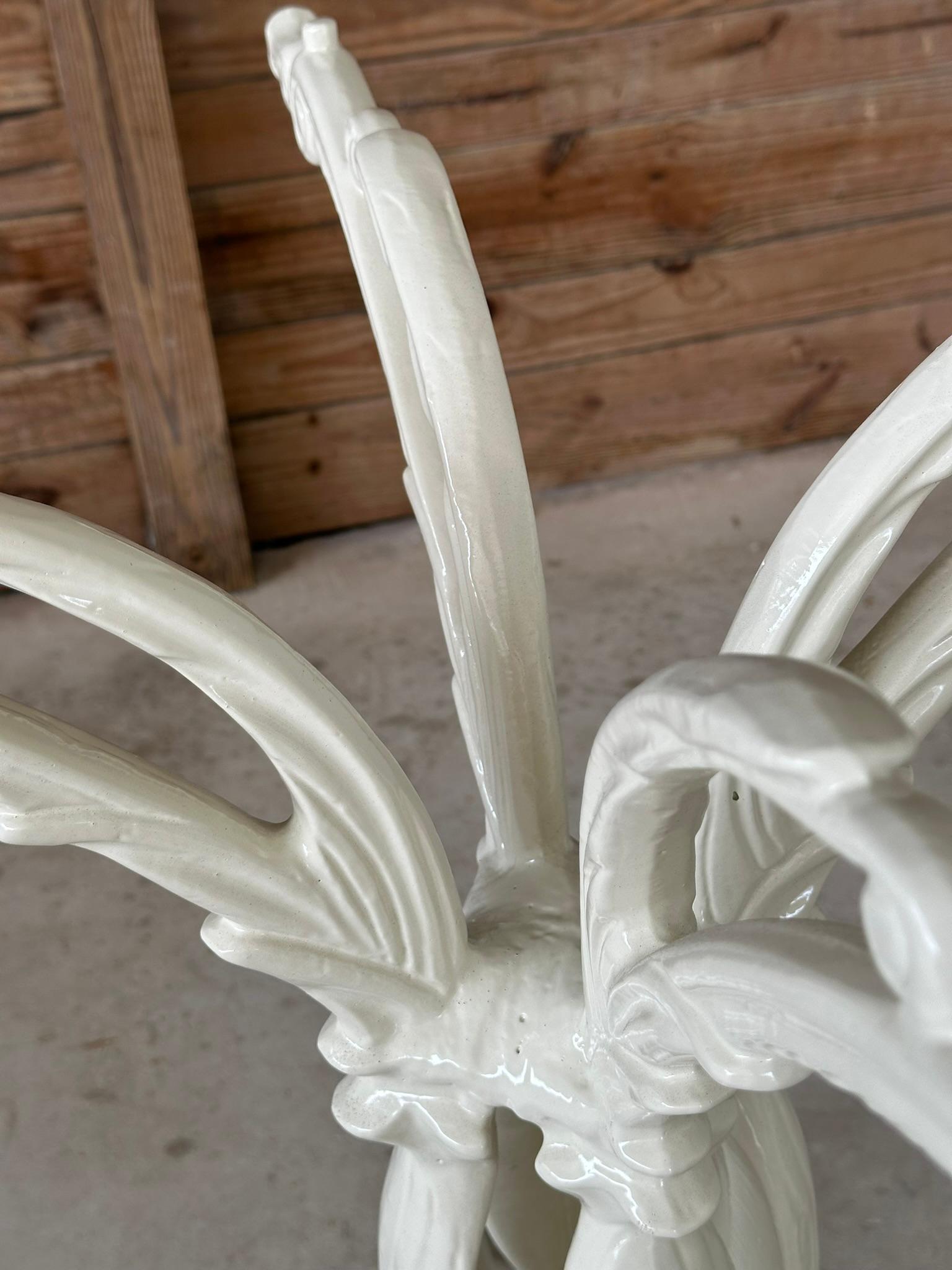 Vintage Regency Cast Aluminum Newly Powder Coated Outdoor Dining Table Base For Sale 8