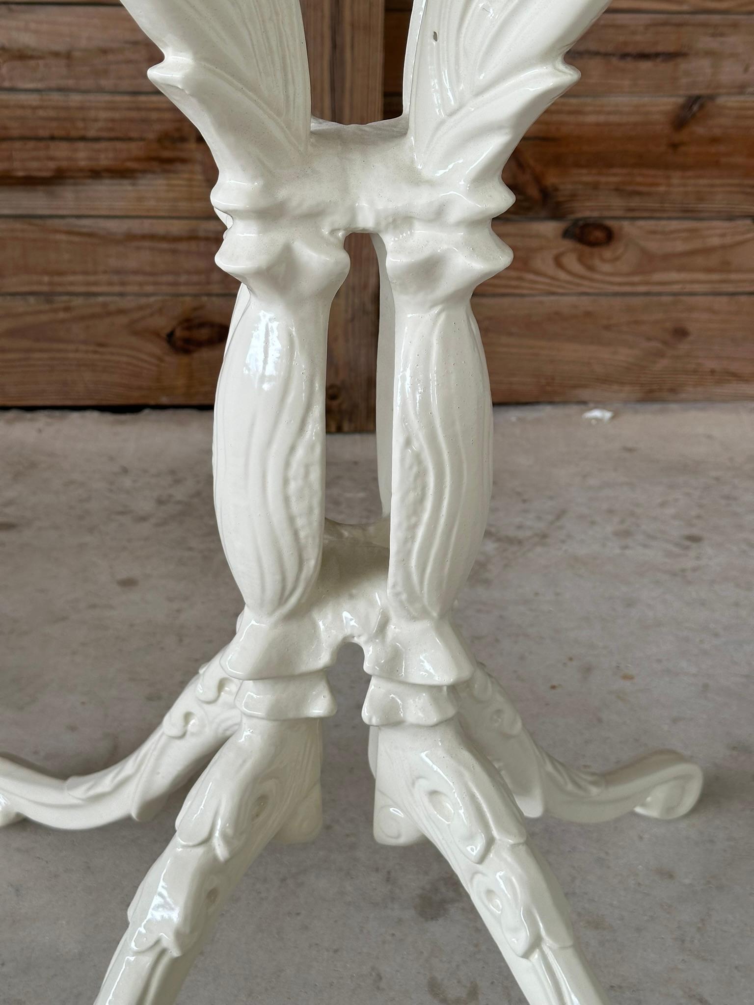 Vintage Regency Cast Aluminum Newly Powder Coated Outdoor Dining Table Base For Sale 1