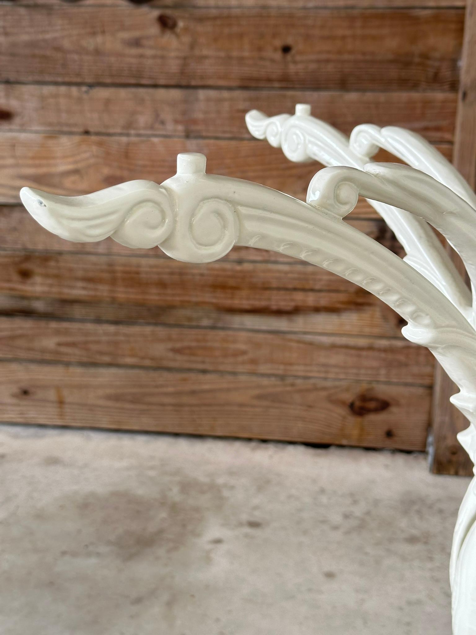 Vintage Regency Cast Aluminum Newly Powder Coated Outdoor Dining Table Base For Sale 3
