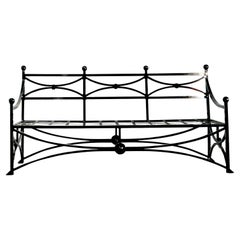 Vintage Regency Cast Aluminum Sloped Arm Sofa
