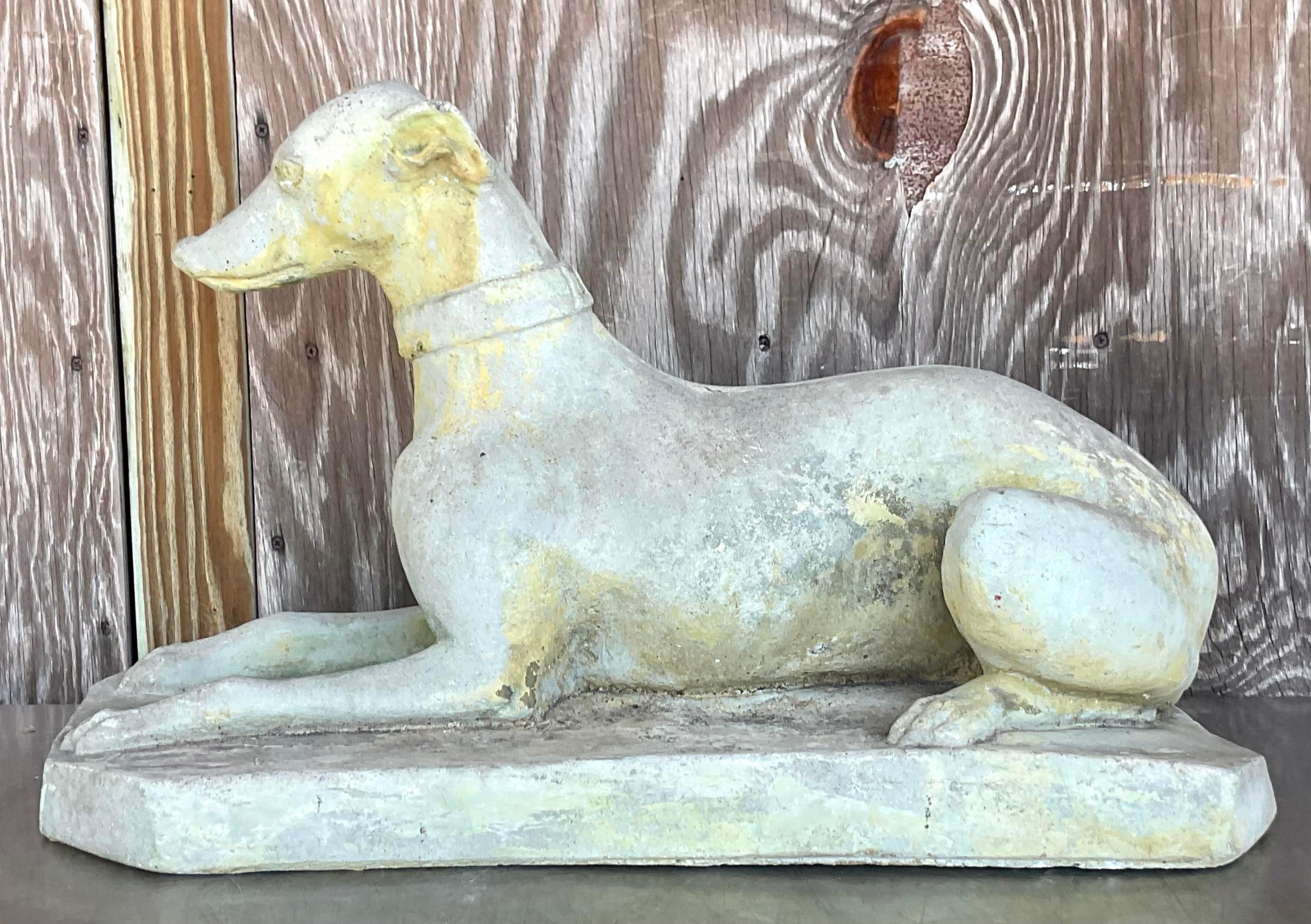 American Vintage Regency Cast Cement Greyhound For Sale