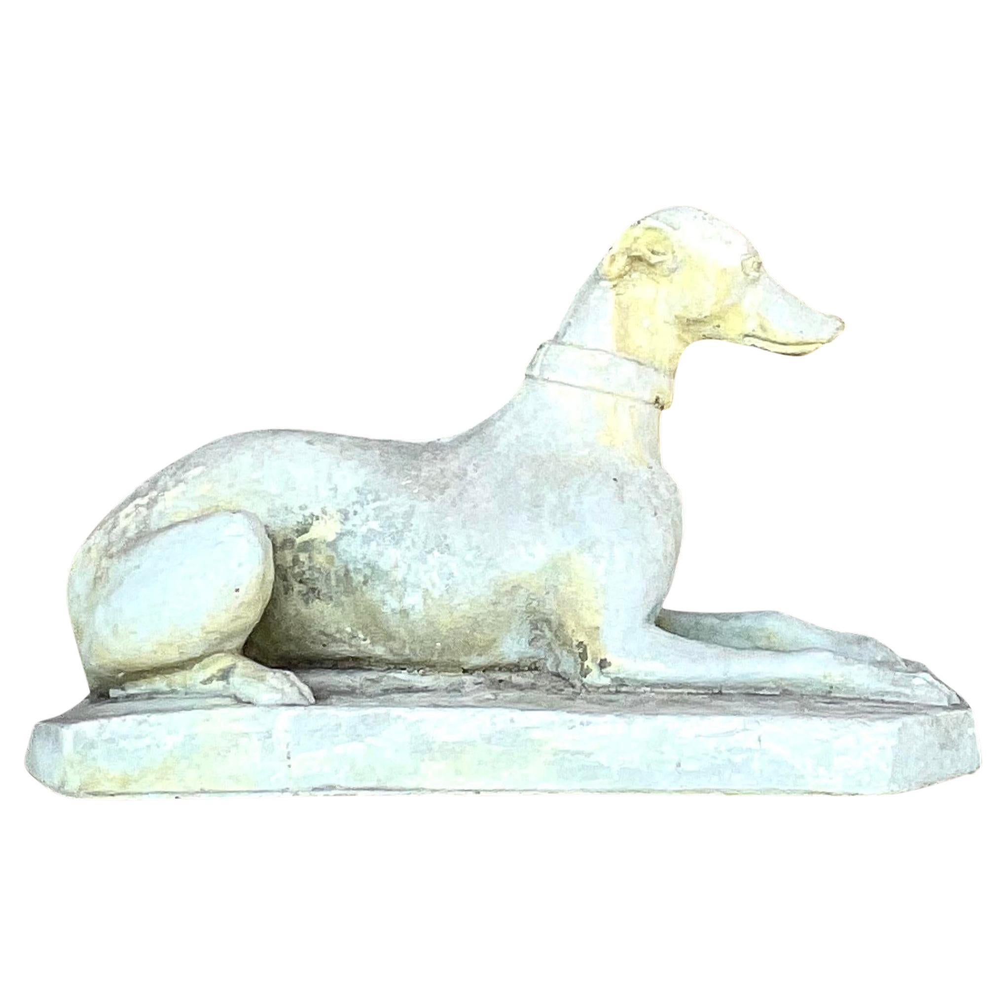 Vintage Regency Cast Cement Greyhound For Sale