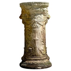 Vintage Regency Cast Cement Swag Pedestal