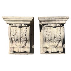Vintage Regency Gussbeton Kragsteine - Ein Paar