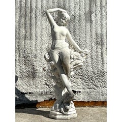 Vintage Regency Cast Concrete Female Nude Statue