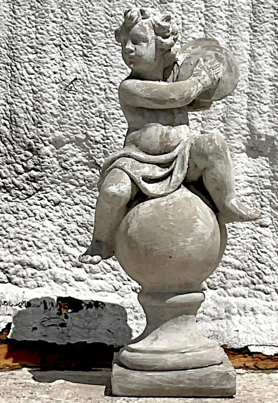 Regency Scultura figurativa in cemento fuso Vintage By in vendita