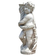 Escultura Figural de Hormigón Fundido Vintage Regency
